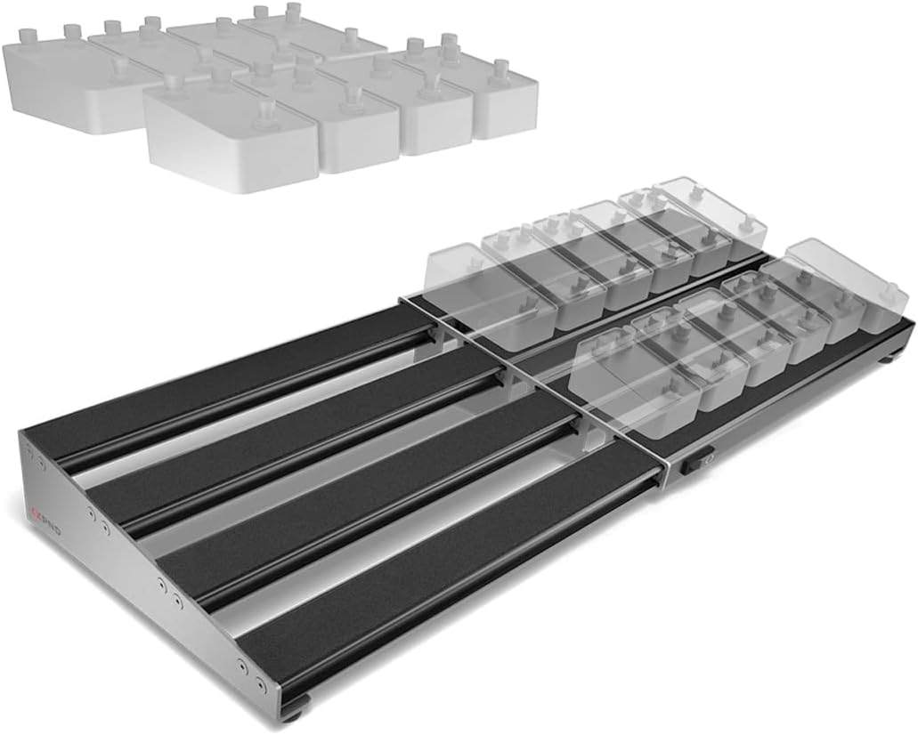 XPND-02 Pedalboard ausziehbar zwei Reihen + 2x keepdrum Patchkabel