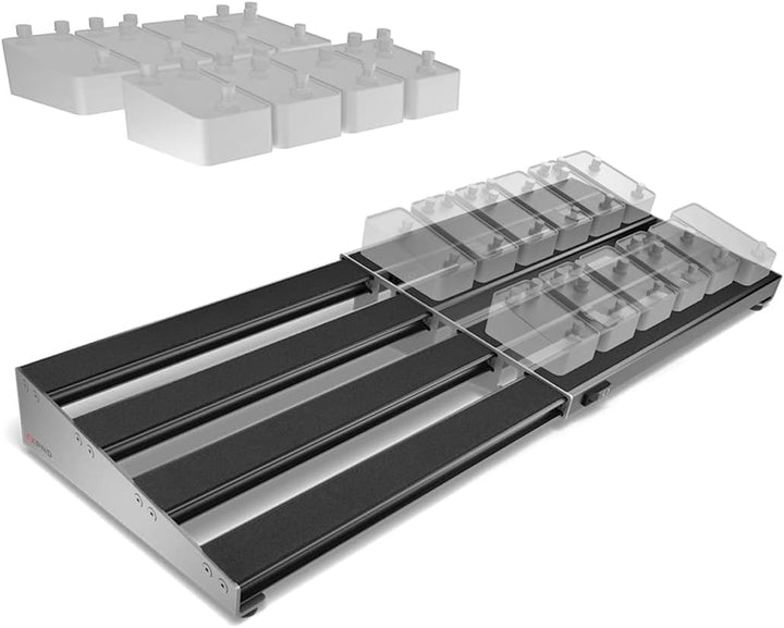 XPND-02 Pedalboard ausziehbar zwei Reihen + 2x keepdrum Patchkabel