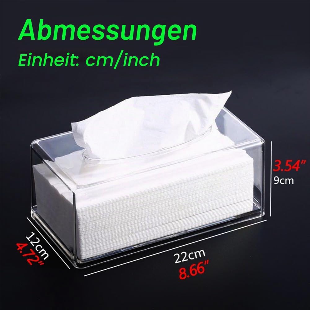Quadratische transparente Acryl-Taschentuchbox, Box-Abdeckungen, rechteckig, Badezimmer-Gesichts-Ser