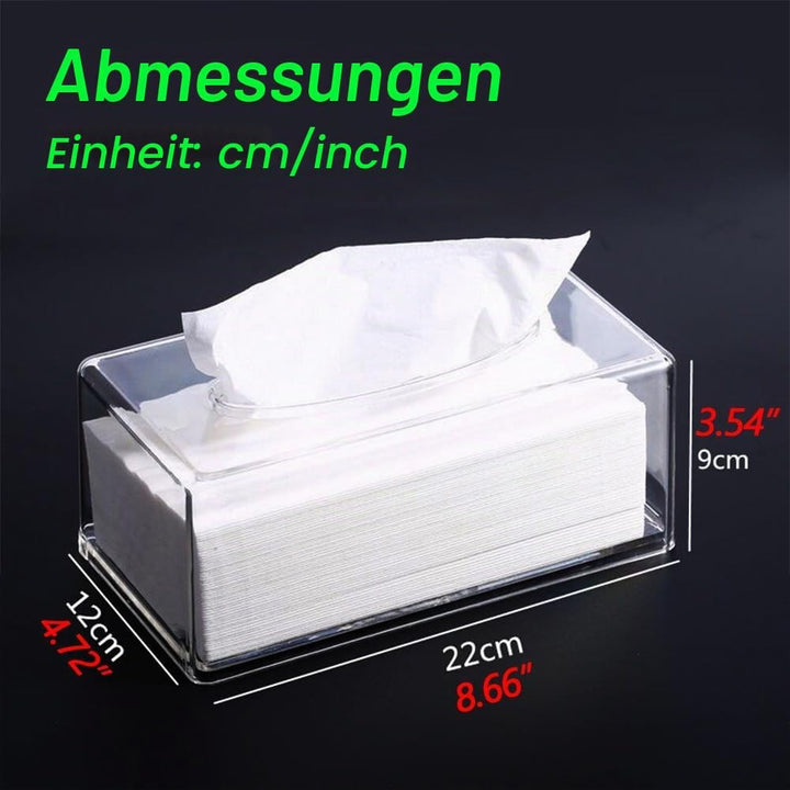 Quadratische transparente Acryl-Taschentuchbox, Box-Abdeckungen, rechteckig, Badezimmer-Gesichts-Ser