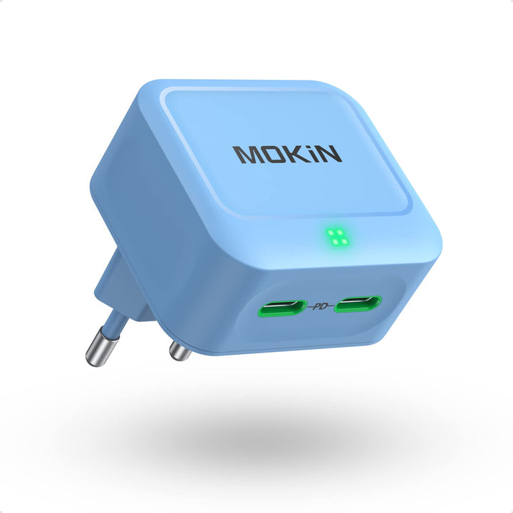 MOKiN 40W USB C Ladegerät Flach, Dual Port USB C Netzteil GaN, PD 3.0 PPS Ladestecker USB C Schnelll