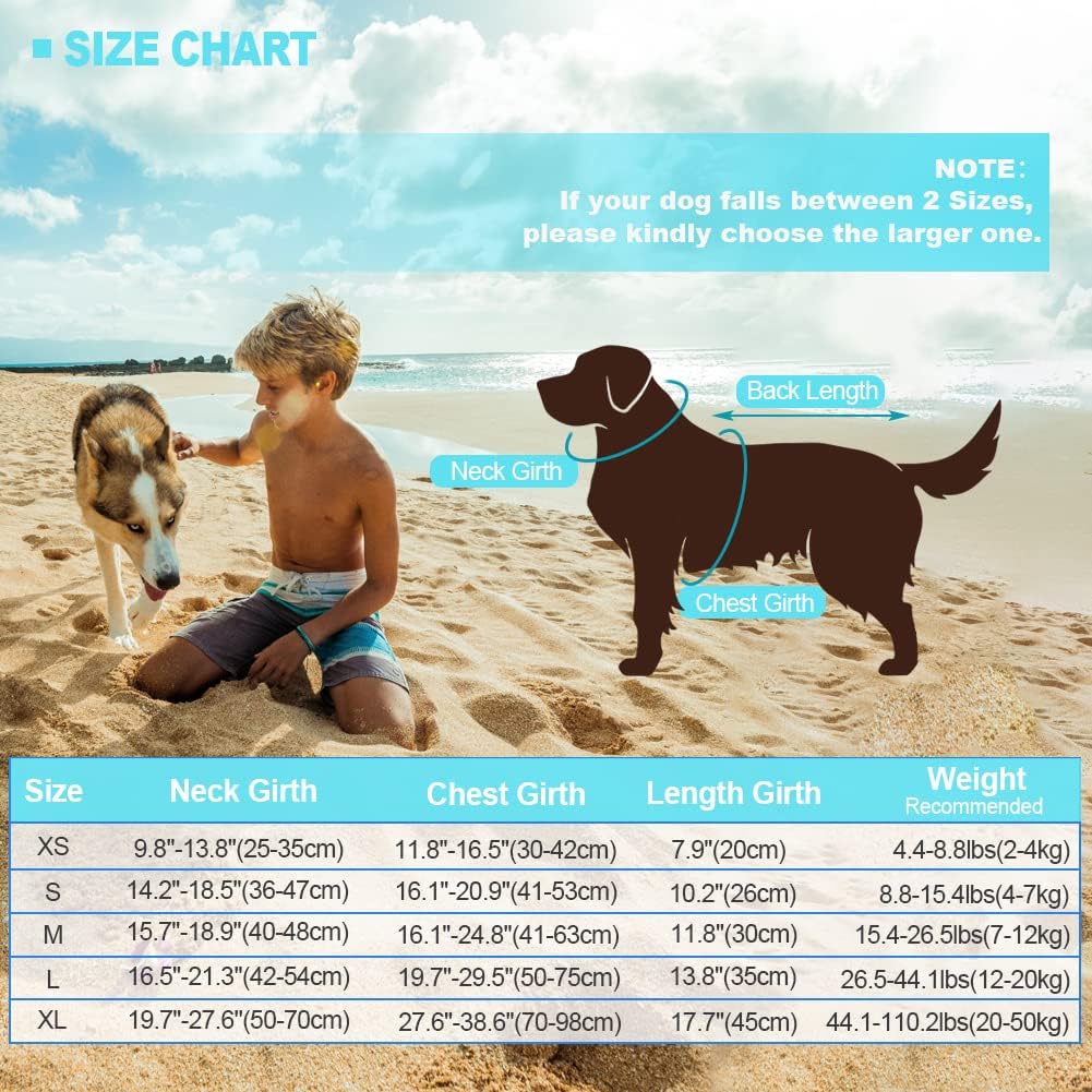 EMUST Hunde Schwimmweste, verstellbare kleine/mittelgrosse/grosse Hundeschwimmweste für Wassersicher