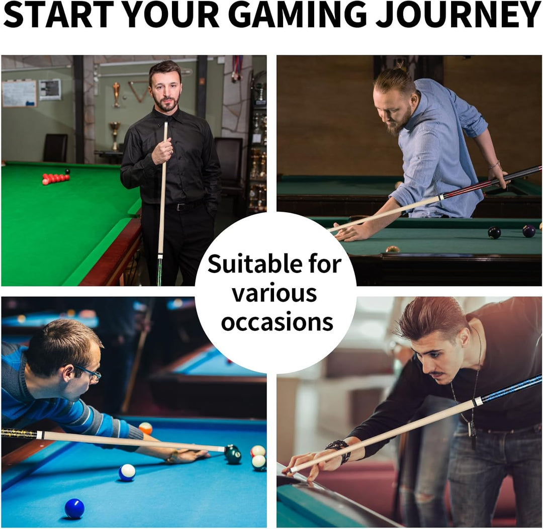 Horse Billard Queue, 58" Billiard Cue Pool Cue Stick 13mm Spitzen für Billard Tisch Sport Set mit 4