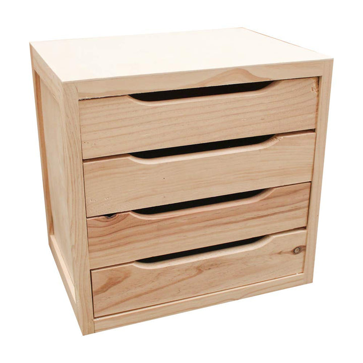 ASTIGARRAGA, Schubladenkasten, Naturholz, Kiefer massiv, 4Caj-Blna40