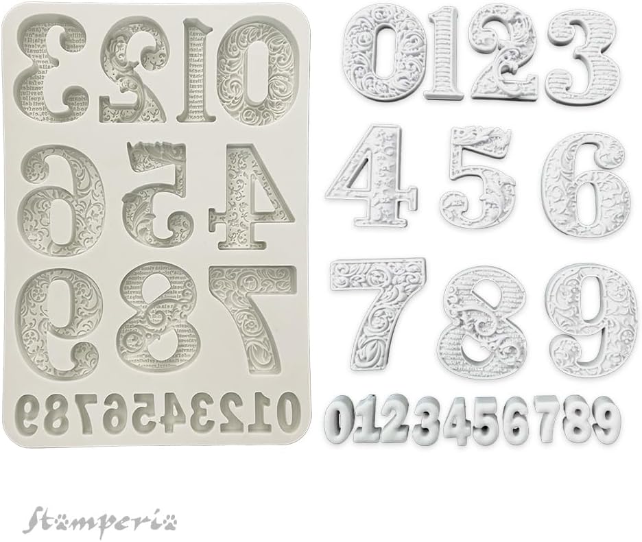 Stamperia - Silicon Mould A5 for Scrapbooking, Albums, Bullet Journals and More, Numbers, Non-Stick,