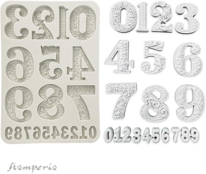 Stamperia - Silicon Mould A5 for Scrapbooking, Albums, Bullet Journals and More, Numbers, Non-Stick,