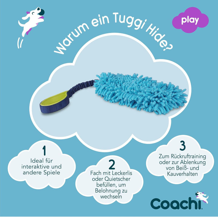 Coachi Tuggi Hide, perfekt für interaktives Spiel, robust & angenehm, dehnbarer Bungee-Griff, Belohn