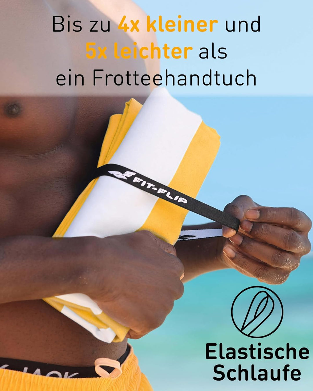 Fit-Flip Strandtuch XXL aus Mikrofaser - leicht und schnelltrocknend - 100% recyceltes Strandhandtuc