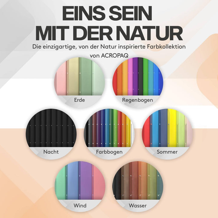 ACROPAQ - 12 x Ringbuch A4 - Mit 2 Ringen, Mit Rückenetiketten, Rückenbreite 2,5 cm, Wasser, Natur F