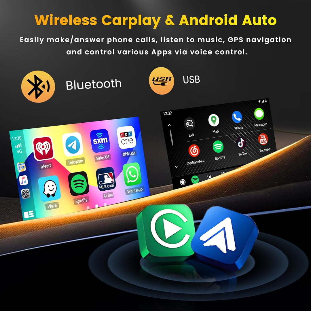 Hikity 2G+64G Android 15 Autoradio für FIAT 500 2007-2015 mit 7-Zoll-Touchscreen, Autoradio für FIAT