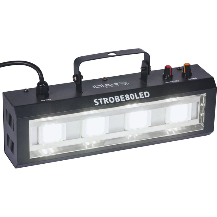 Ibiza - STROBE80LED - 4x20W LED Stroboskoplicht - Schwarz 80LEDs, 80LEDs