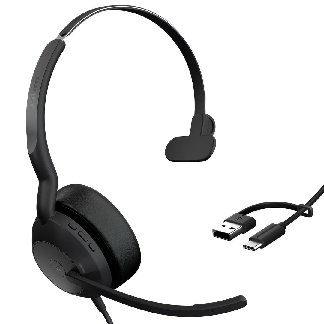 Jabra Evolve2 50 - USB-A/USB-C - schnurgebundenes Mono Headset Zertifiziert für Microsoft Teams Mono