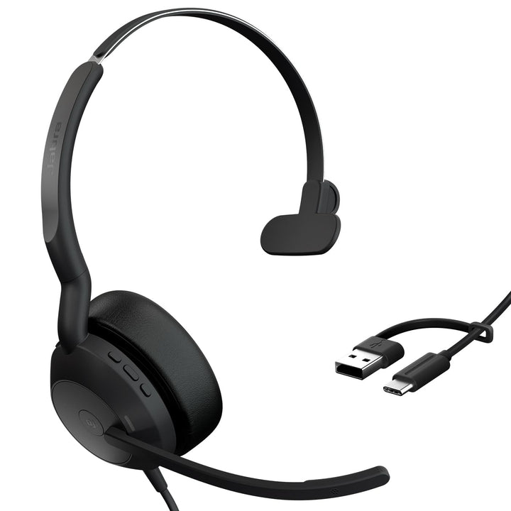 Jabra Evolve2 50 - USB-A/USB-C - schnurgebundenes Mono Headset Zertifiziert für Microsoft Teams Mono