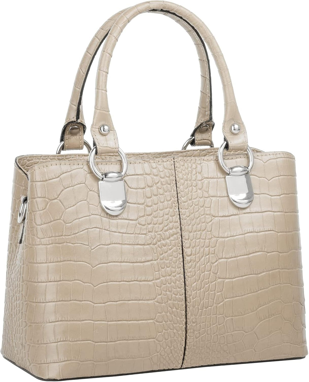 Cluty Umhängetasche echt Leder Damen | Made in Italy, Kroko-Optik Handtasche, Damen Schultertasche,