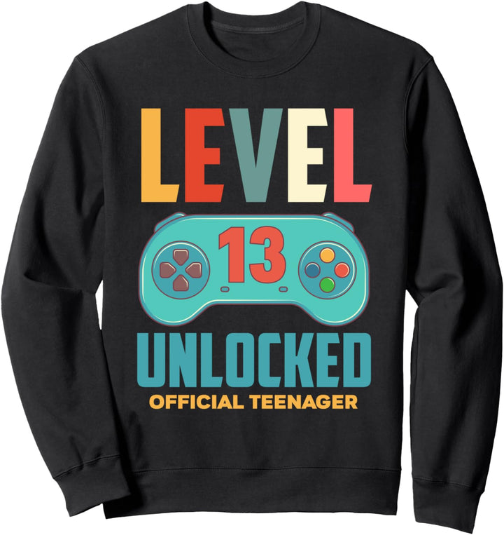 13. Geburtstag, für Jungen, Level 13, entsperrt, offizieller Teenager Sweatshirt