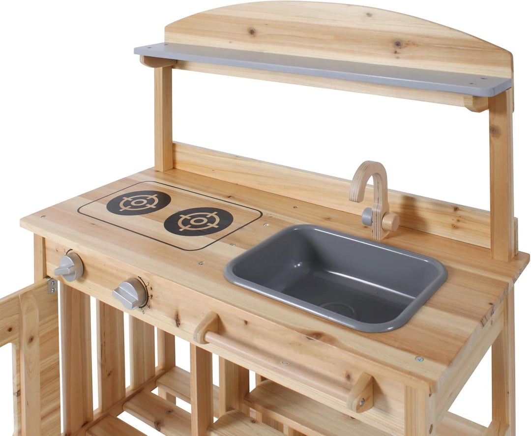 Bayer Chic 2000 Matschküche, unbehandelt, vollmassives Holz, Outdoor-Kinderküche, für Kinder ab 3 Ja