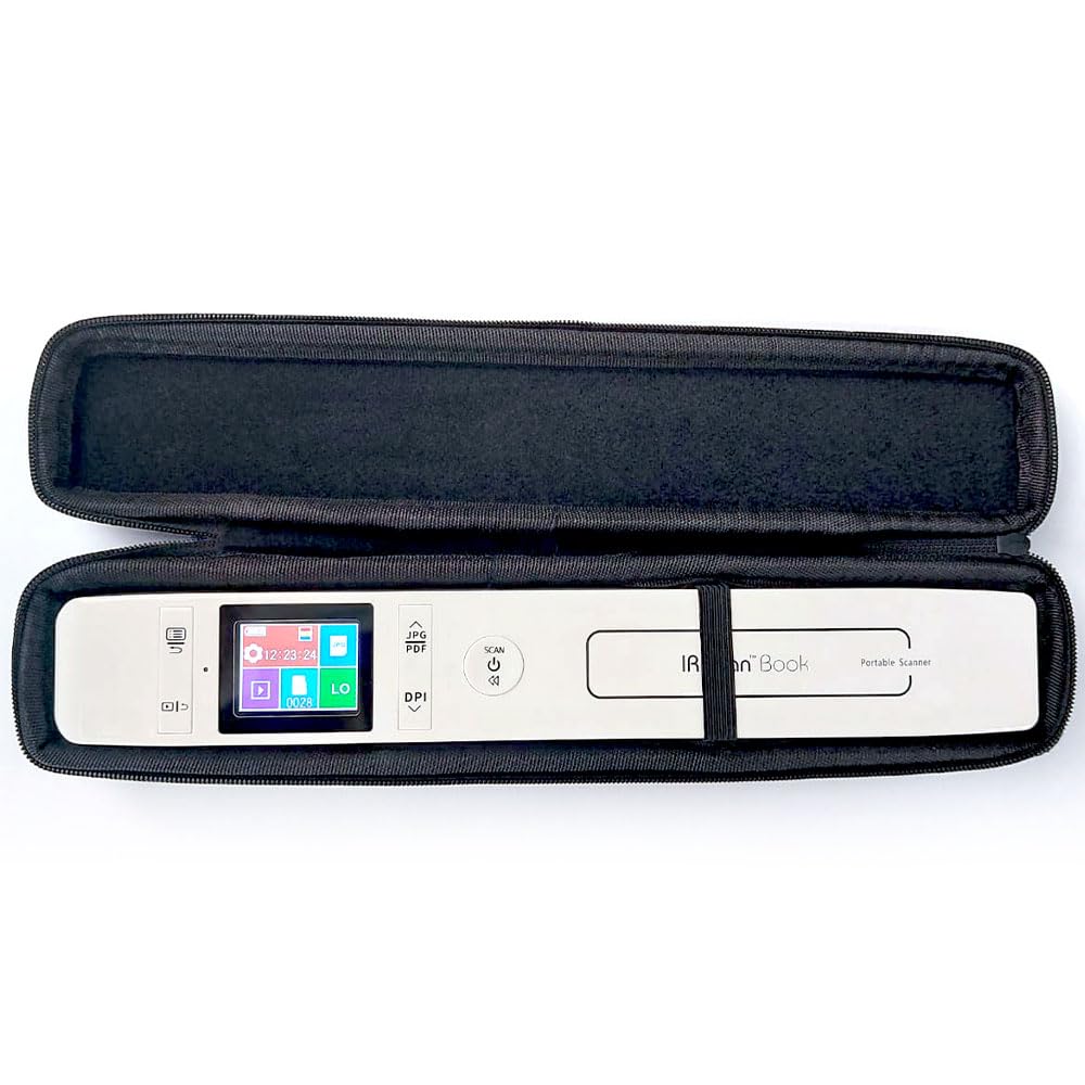 Hartschalentasche für Handscanner, Lineal Scanner IRIScan Book Version 3, 5, 5 WiFi, IRIScan 7 und k