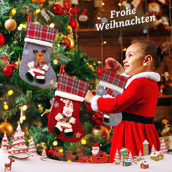 Nikolausstrumpf, 3 STK. Nikolausstiefel, Weihnachtsstrumpf Nikolausstiefel zum Befüllen, Weihnachtss