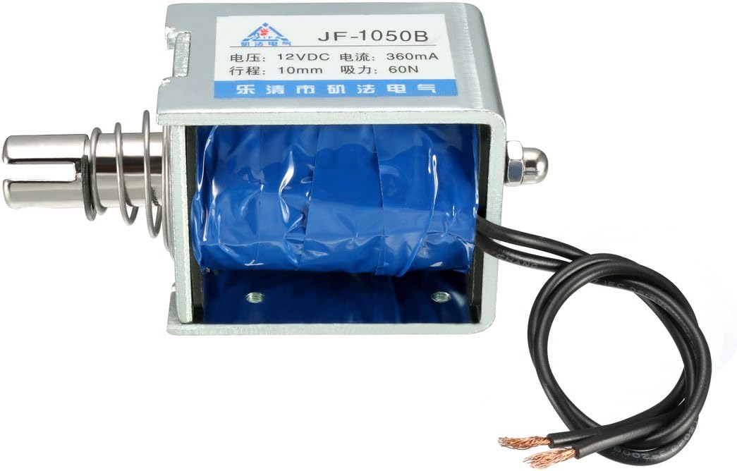 sourcing map DC 12V 360mA 60N 10mm Ziehen Drücken Typ Linie Bewegung Magnet Elektromagnet DE de