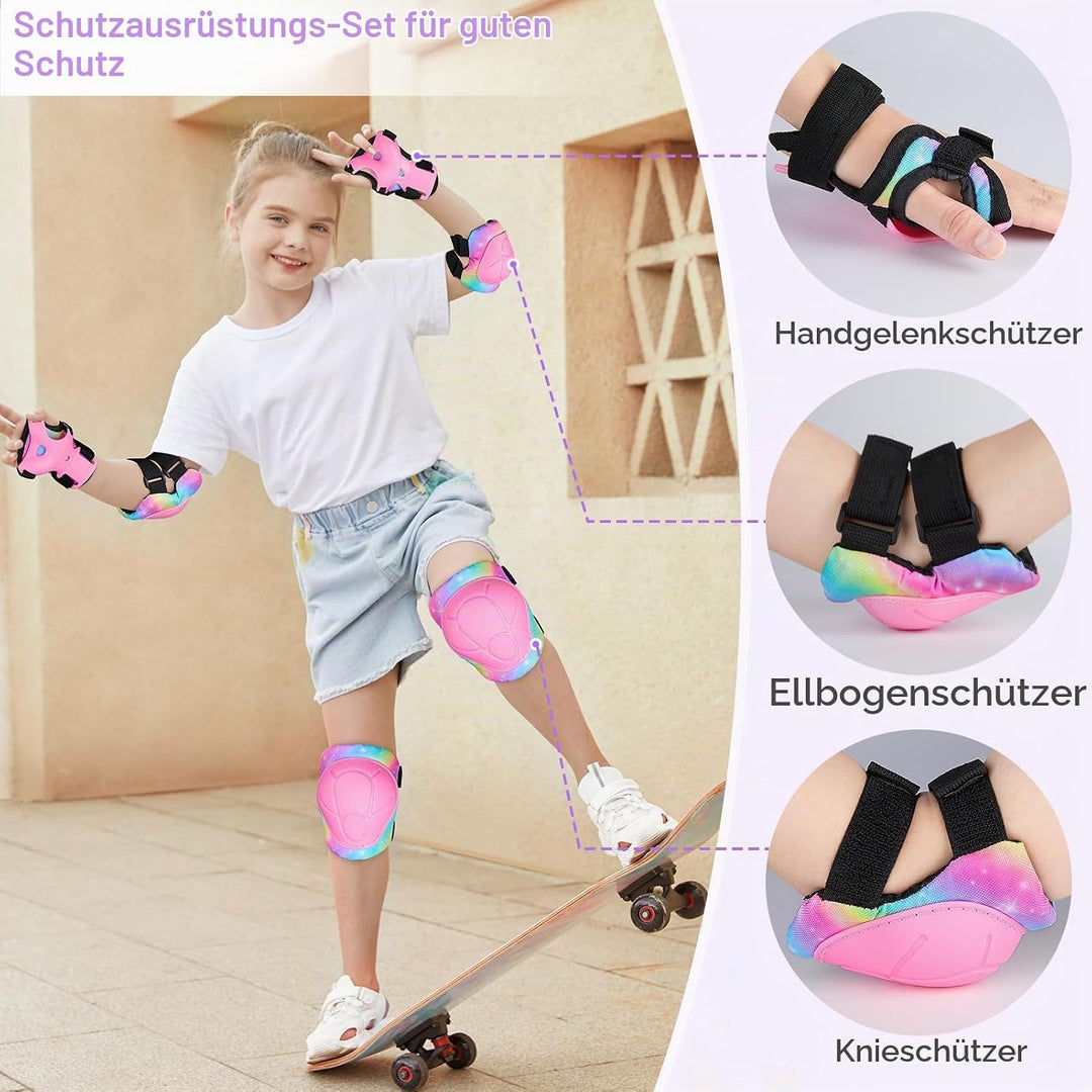 MHJY Knieschoner Kinder Schoner Inliner 6Pcs Protektoren Set Knie und Ellenbogenschützer Handgelenks