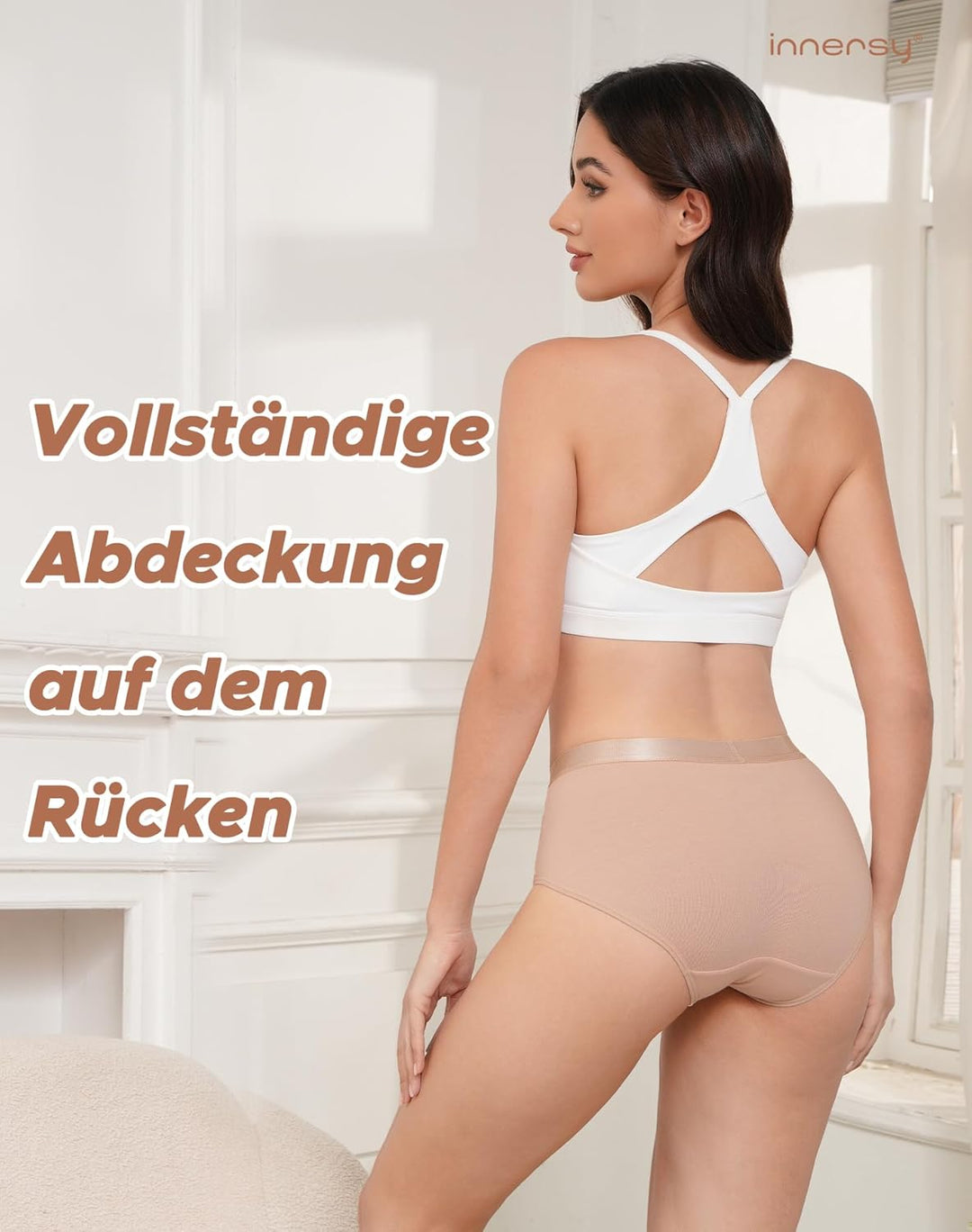 INNERSY Unterwäsche Damen Slip Bequeme Baumwollunterhosen Mehrpack Atmungsaktive Pantys 6er Pack XS