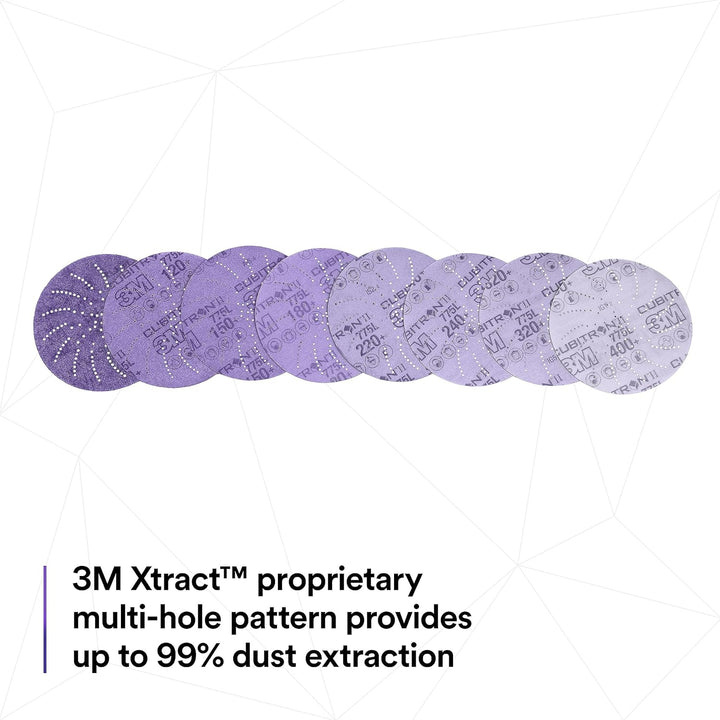 3M Xtract Cubitron, Filmscheibe 775L, 127 mm, 180+, Sauberer Sand, 50 Scheiben pro Packung