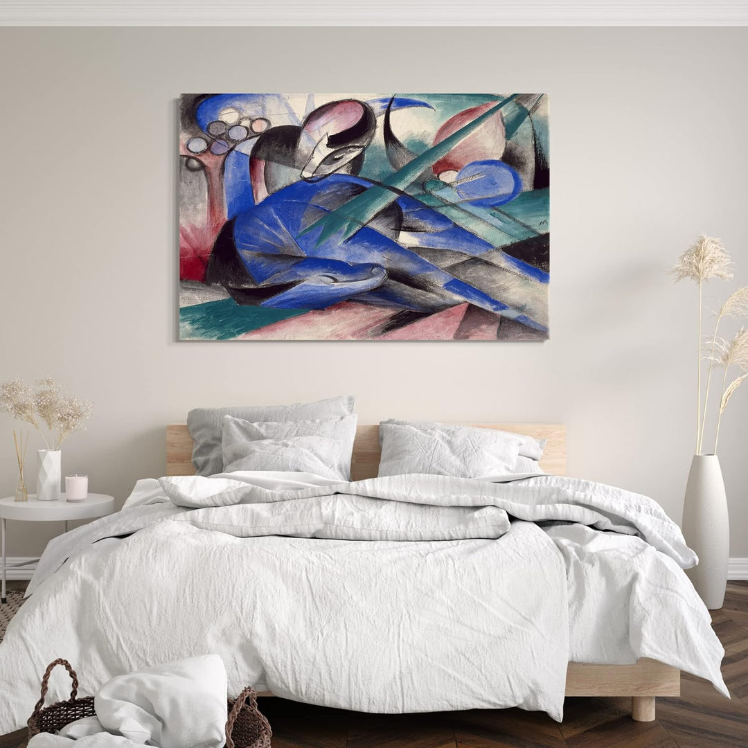 Printed Paintings Leinwand (80x60cm): Franz Marc - Träumendes Pferd (1913) 80x60 cm, 80x60 cm