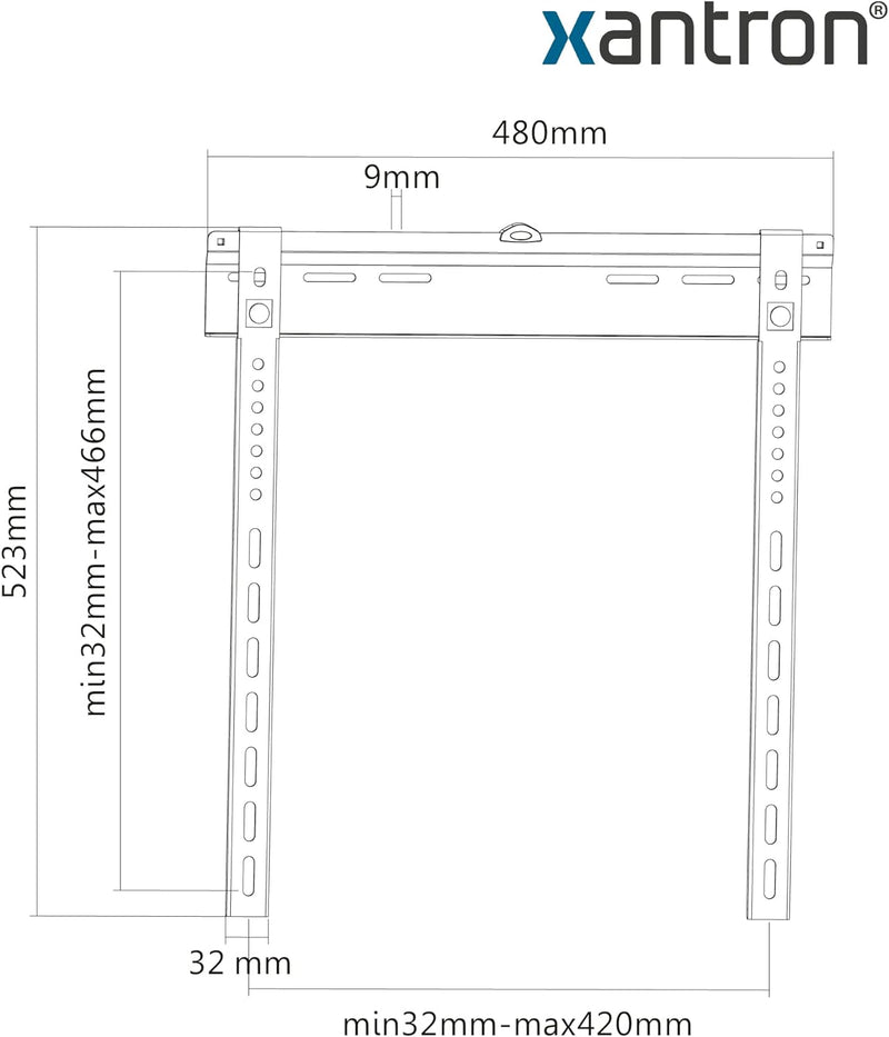 Xantron® PRO-SS400 Feste Wandhalterung Fernseher 32-55 Zoll/VESA 200x200 bis 400x400 / TV Halterung