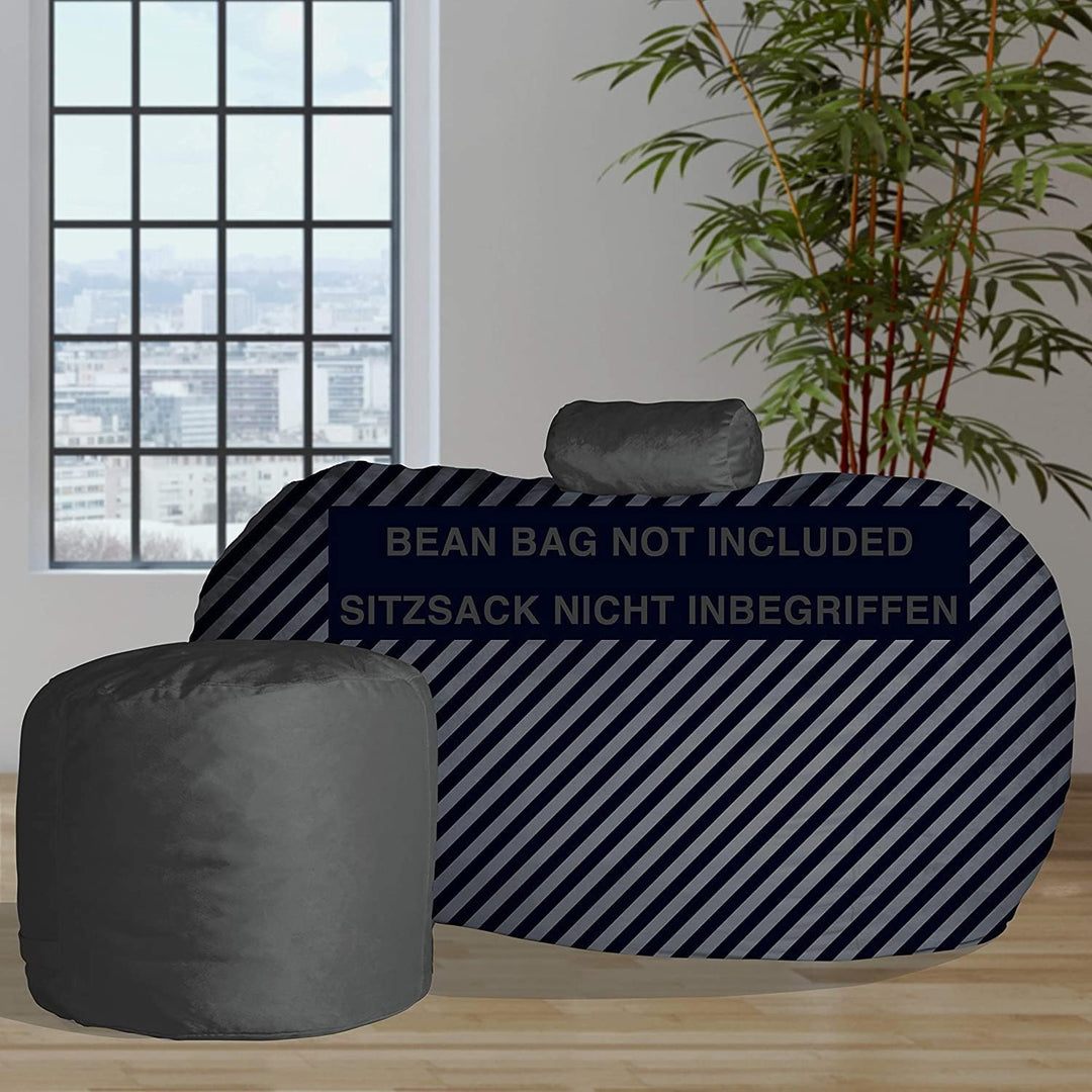 Charlie & Finn Lounge Set in Platin Grau für den riesigen Giga Sitzsack Komfortable Nackenrolle und