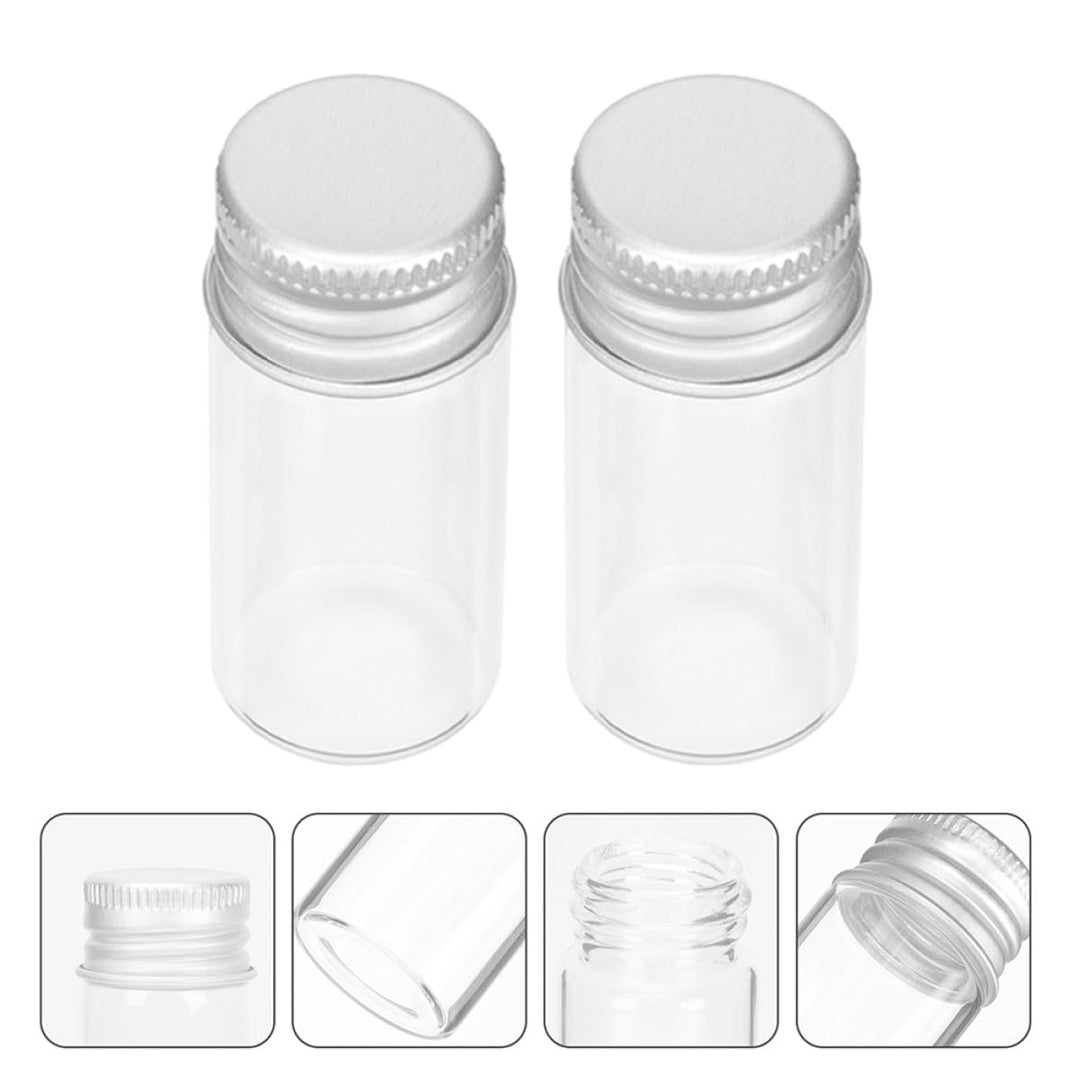 Tofficu Kleiner Glasfläschchen 10ml Kapazität mit Aluminiumdeckel aus Glas 24 Langlebig und Leicht z
