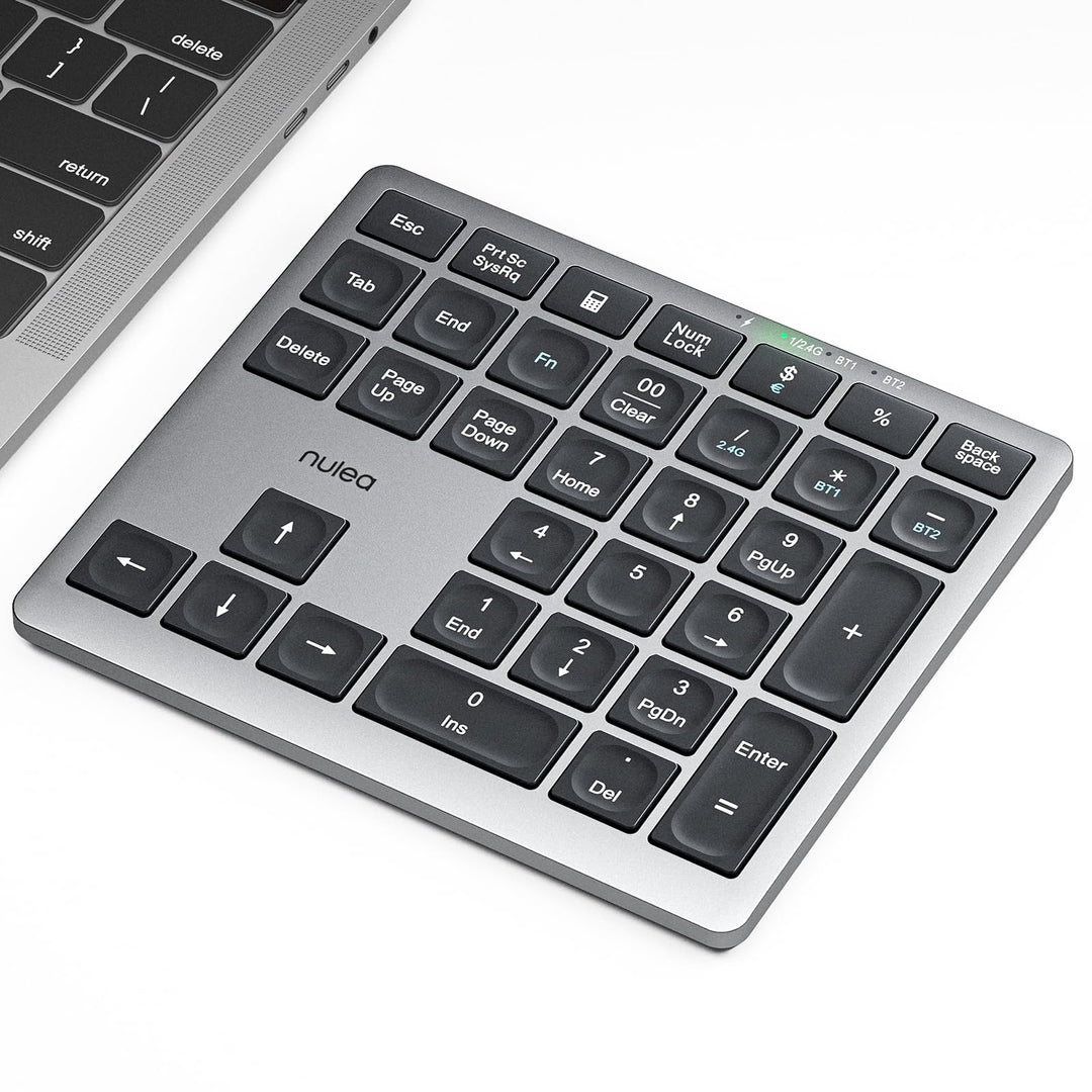 Nulea Kabelloses tragbares Ziffernblatt mit Bluetooth 5.0, wiederaufladbar über USB-C, 34-Tasten-Blu
