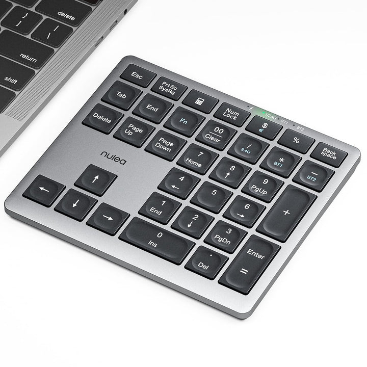 Nulea Kabelloses tragbares Ziffernblatt mit Bluetooth 5.0, wiederaufladbar über USB-C, 34-Tasten-Blu