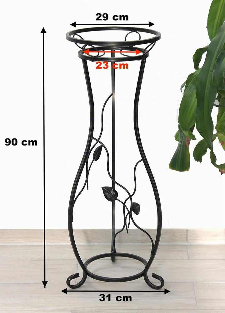 DanDiBo Blumensäule Metall Schwarz 90 cm Blumenständer KW405 Pflanzensäule Pflanzenständer Blumenhoc