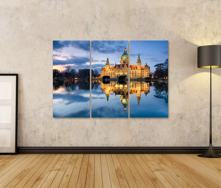 islandburner Bild auf Leinwand Rathaus Von Hannover Deutschland Bei Nacht Bilder Wandbilder Poster L