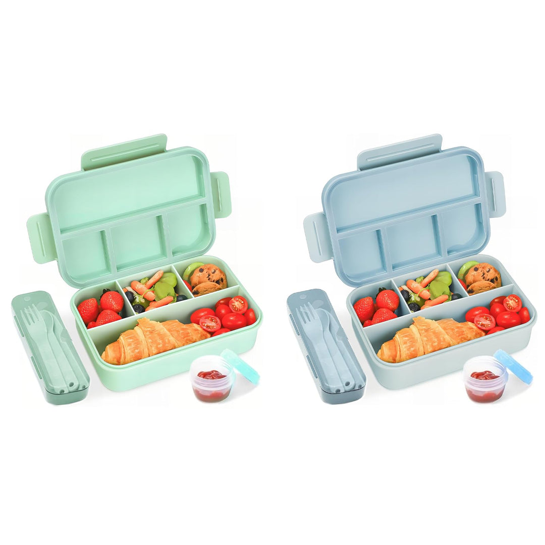 Bugucat Brotdose für Kids - Lunchbox Auslaufsicher mit 4 Fächern, Bento Box für Kinder & Erwachsene