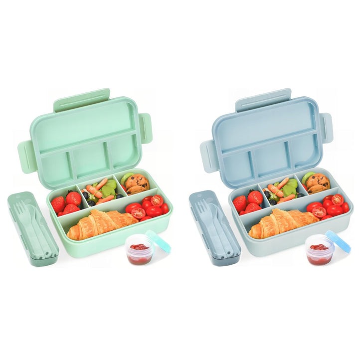 Bugucat Brotdose für Kids - Lunchbox Auslaufsicher mit 4 Fächern, Bento Box für Kinder & Erwachsene