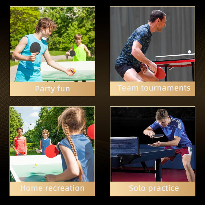 Tischtennis Set, 2 Tischtennisschläger Profi, 3 Tischtennis Bälle und Tragetasche, Ping Pang Set Ide