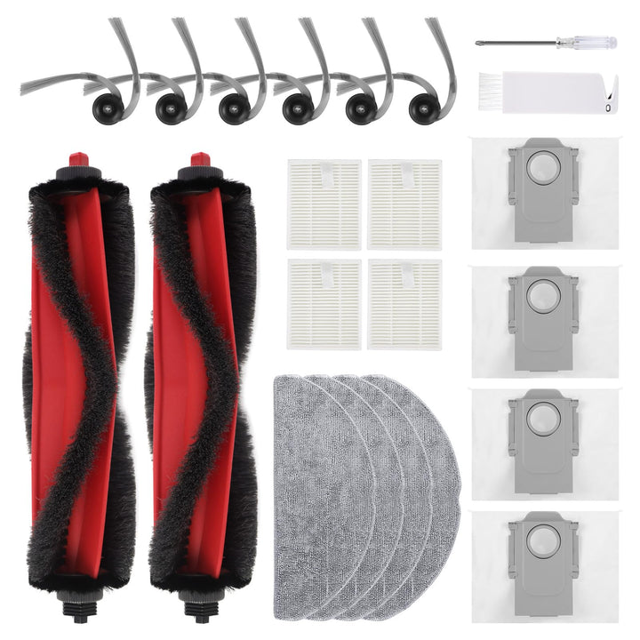 Zubehör Ersatz Kompatibel für Roborock Q7 M5+, Q7 L5+ Plus Saugroboter, 2 Hauptbürste, 4 Filter, 6 S