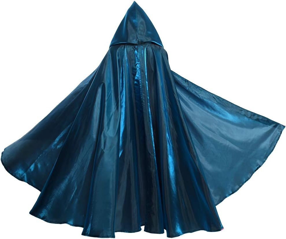 GRACEART Unisex Gotisch Lose Umhang mit Kapuze Mantel Poncho Kap, Blau(polyester)