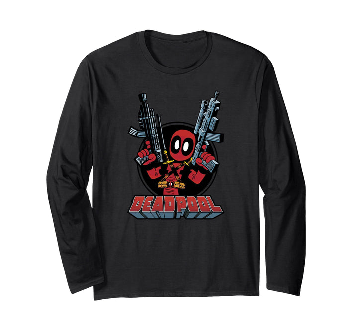 Marvel Deadpool Cartoon Guns Langarmshirt