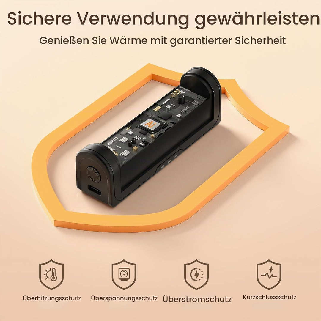 Jonwall Handwärmer Wiederaufladbar 2er-Pack, Tragbare Elektrische USB Taschenwärmer Mit 3 Wärmestufe
