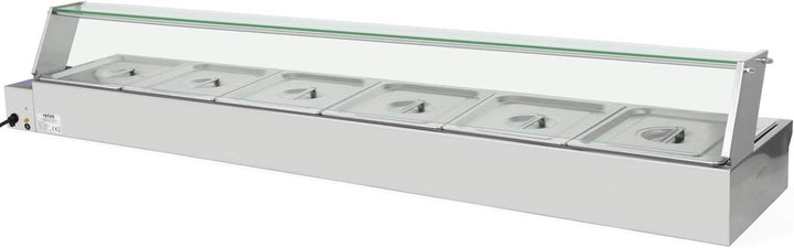 Speisenwärmer Buffetwärmer Wärmebehälter Für Speisen Elektrisch 1800W aus Edelstahl (Inkl 6X 1/2 GN