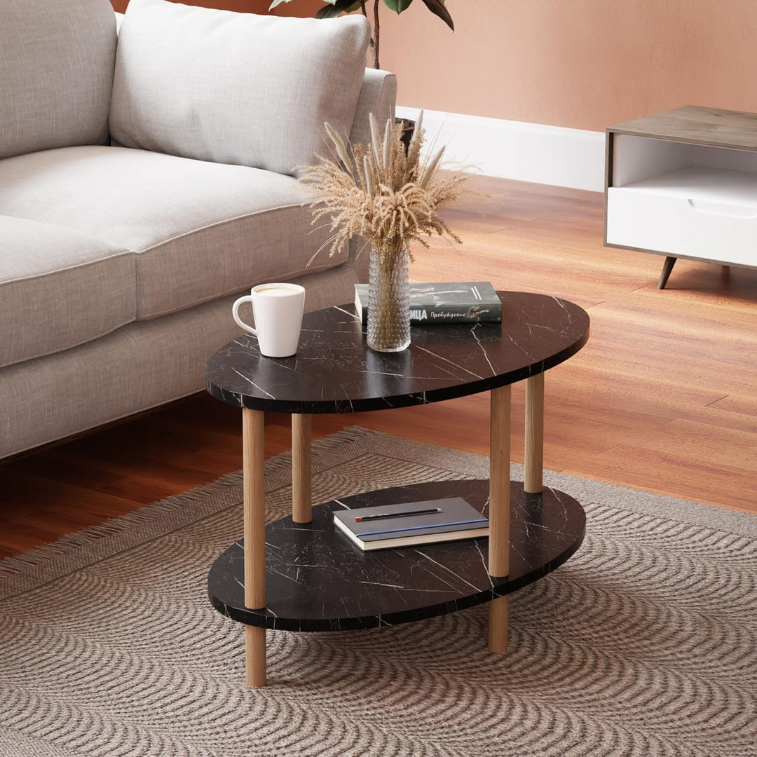 [en.casa] Couchtisch Højreby mit unterer Ablage Wohnzimmertisch Kaffeetisch 43 x 70 x 44 cm Sofatisc