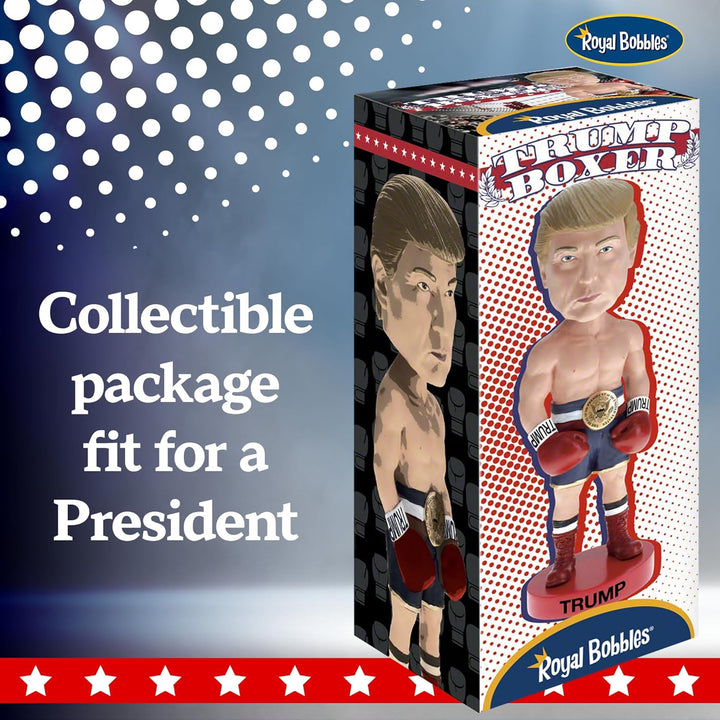 Royal Bobbles Donald Trump Boxer Wackelkopf, Premium Polyresin lebensechte Figur, einzigartige Serie