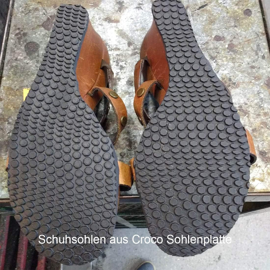 Langlauf Schuhbedarf Schuhsohle "Croco" + 120g Kövulfix Schuhkleber (Dunkelbraun), Dunkelbraun