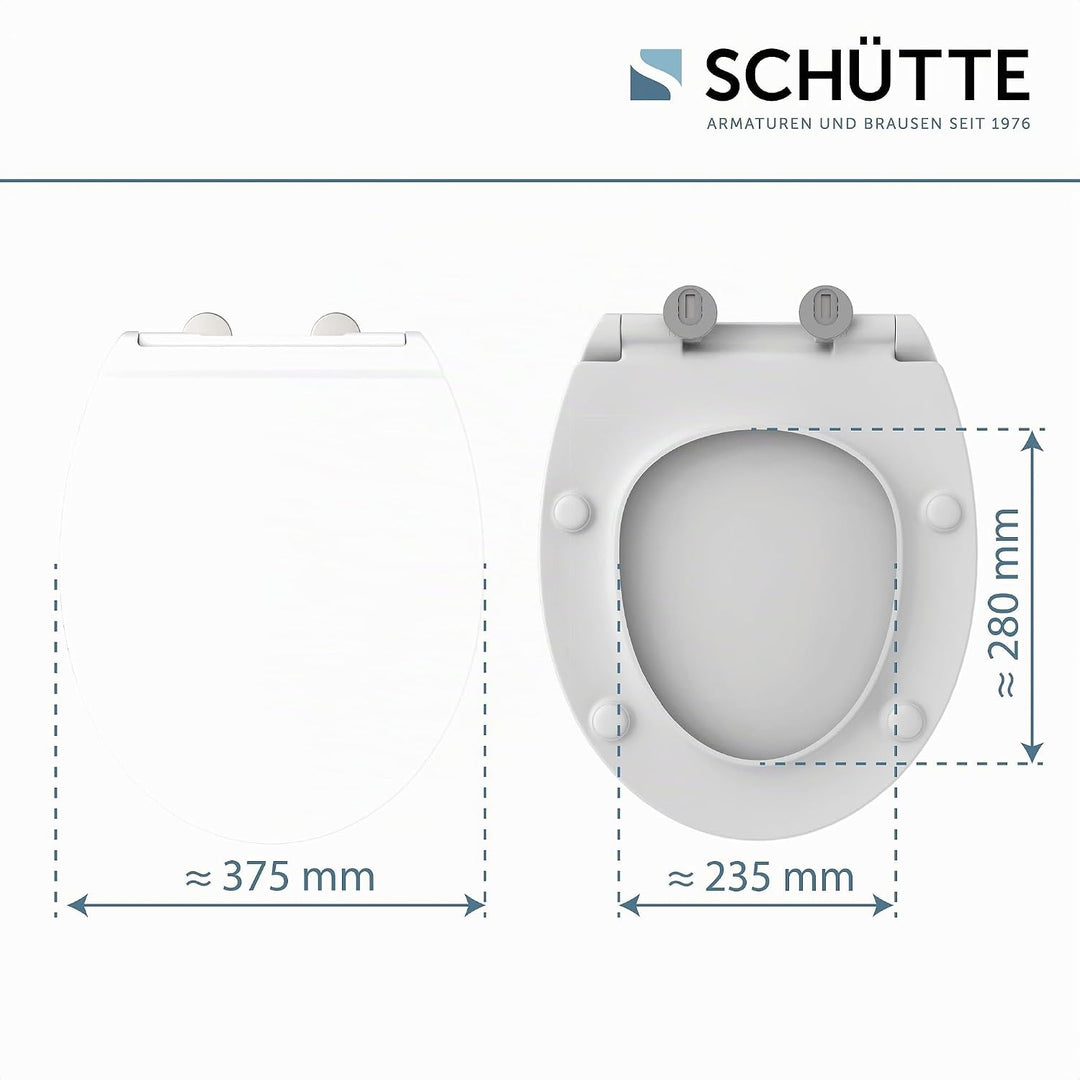 SCHÜTTE WC-Sitz passend zu Villeroy &amp; Boch OMNIA, mit Absenkautomatik made in EU, Abnehmbarer Klodec