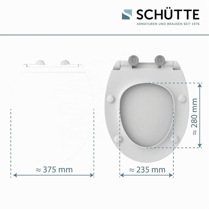 SCHÜTTE WC-Sitz passend zu Villeroy &amp; Boch OMNIA, mit Absenkautomatik made in EU, Abnehmbarer Klodec