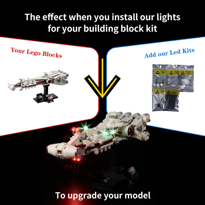 Kyglaring Lego 75376 Beleuchtung, LED Lichter Set Lego Star Wars Tantive IV, Lego Modell eines Stern
