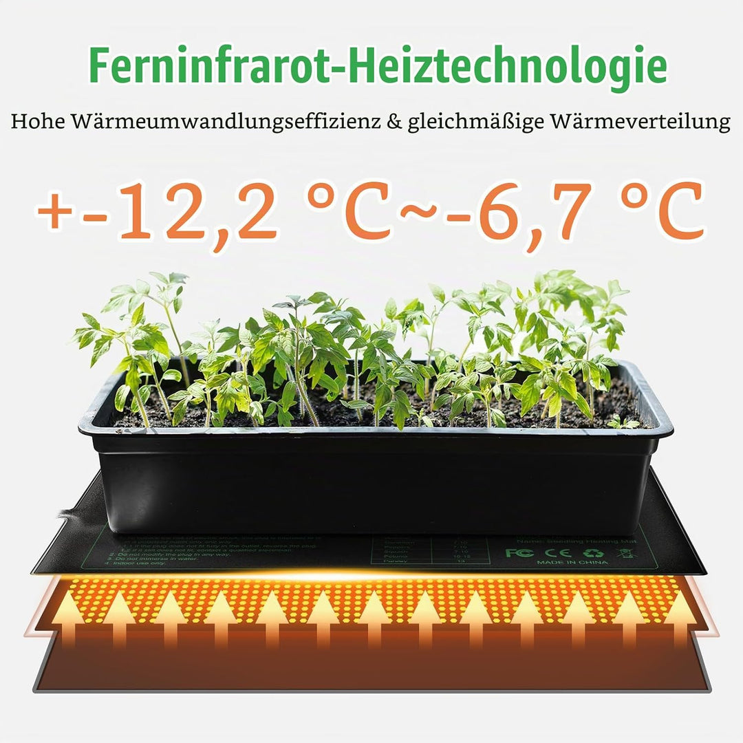 RIOGOO Heizmatte Wärmematte für Sämling Germination und Haustier,Wasserkultur-Samen-Reptil-Betriebsh