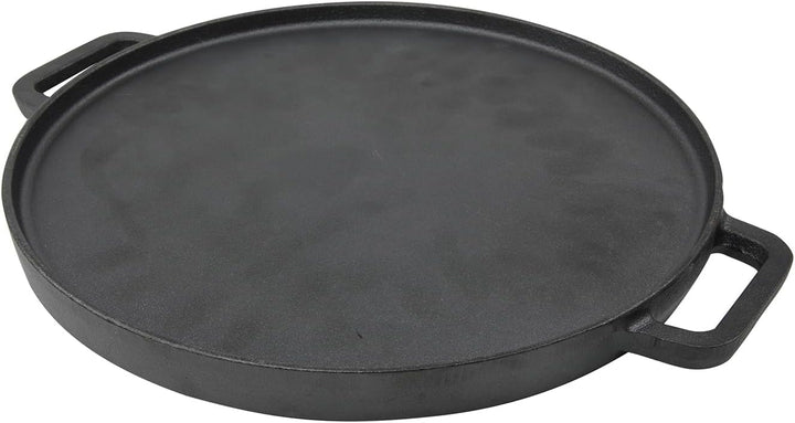 Spetebo Gusseisen Grillplatte 30 cm - Gusspfanne mit Griff rund - Grill Pfanne Bratpfanne Platte Ind